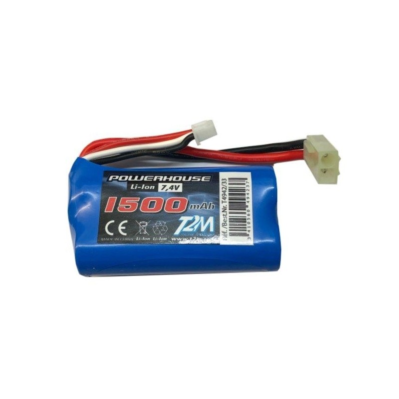 Batterie Li-Ion 7.4V 1500mAh voiture Swinger, Ravine (mini Tamiya) T2M T4942/33 - 1