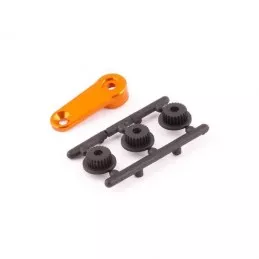 Palonnier de servo alu orange simple avec adaptateurs universels Hobbytech Hobbytech HT-510007G - 1