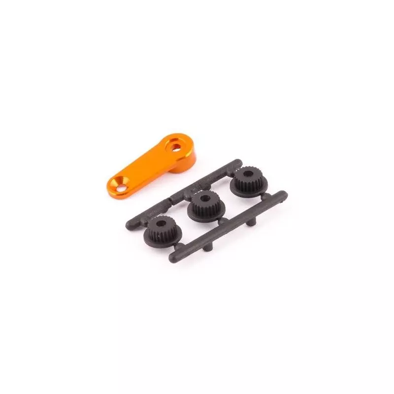Palonnier de servo alu orange simple avec adaptateurs universels Hobbytech Hobbytech HT-510007G - 1