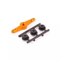 Palonnier de servo alu orange double avec adaptateurs universels Hobbytech Hobbytech HT-510008G - 1