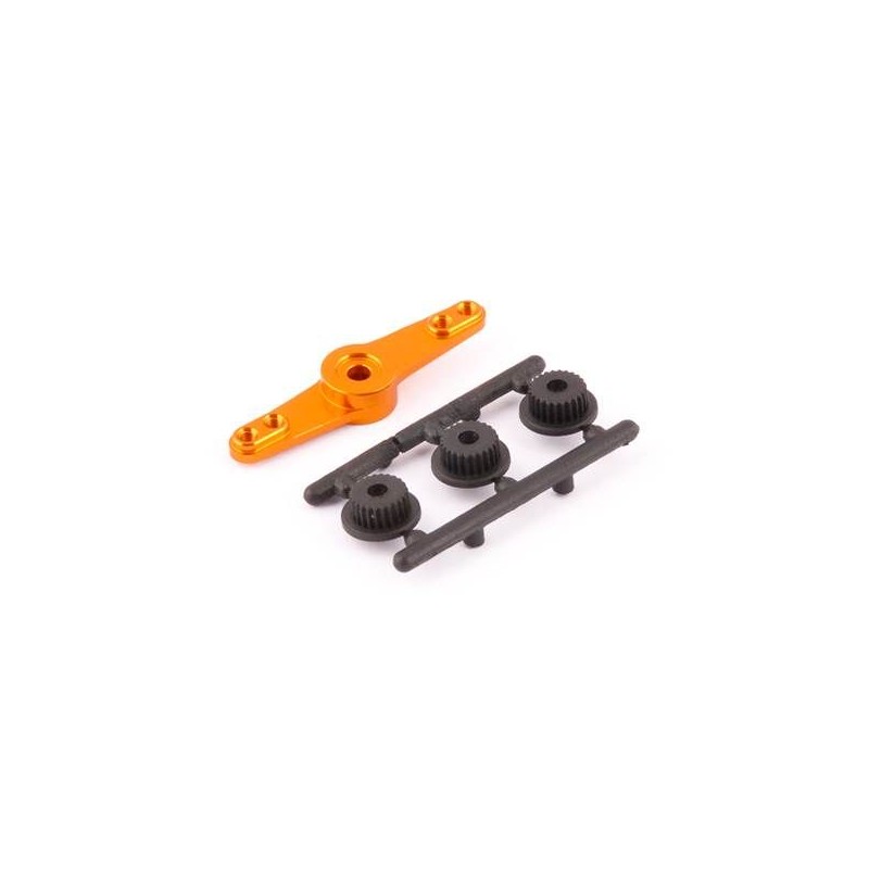 Orange aluminum servo rudder double with universal adapters Hobbytech Hobbytech HT-510008G - 1