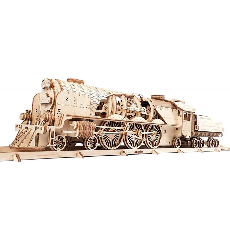 Locomotive à vapeur train V-Express Puzzle 3D bois UGEARS UGEARS UG-70058 - 1