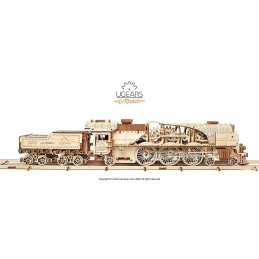 Locomotive à vapeur train V-Express Puzzle 3D bois UGEARS UGEARS UG-70058 - 2