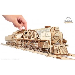 Locomotive à vapeur train V-Express Puzzle 3D bois UGEARS UGEARS UG-70058 - 3