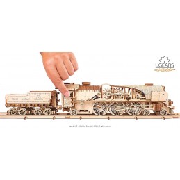 Locomotive à vapeur train V-Express Puzzle 3D bois UGEARS UGEARS UG-70058 - 4