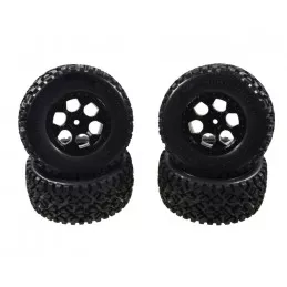 Roues Short Course X10 noires 1/10 (4) Carson Carson 500900113 - 1