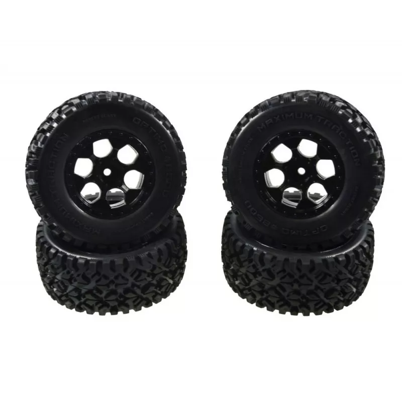 Roues Short Course X10 noires 1/10 (4) Carson Carson 500900113 - 1