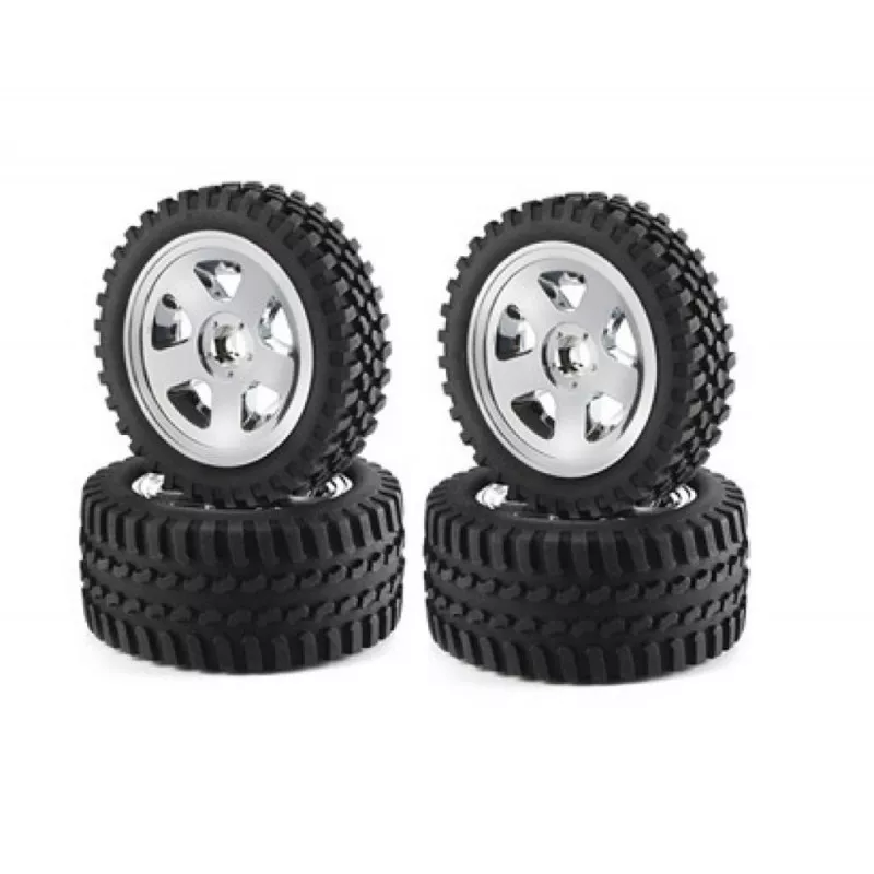 Roues buggy chrome 5 rayons 1/10 (4) Carson Carson 500900028 - 1