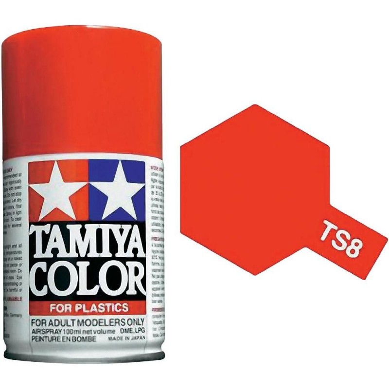 Peinture bombe Rouge Italien brillant TS8 Tamiya Tamiya 85008 - 1