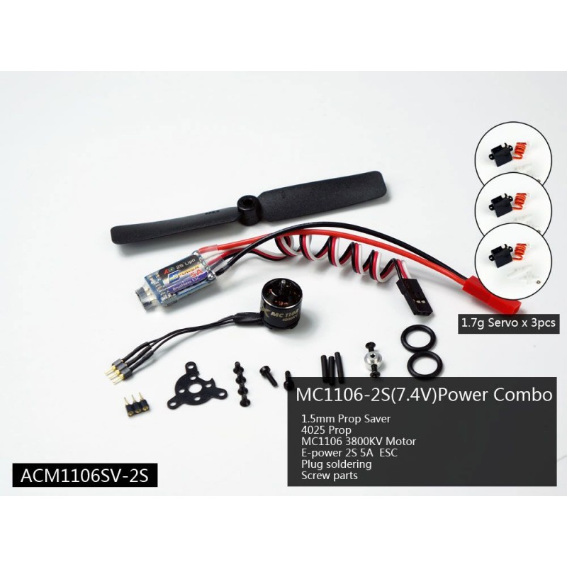 Kit motorisation indoor moteur bls 1106 + ESC 2S + hélice + 3 servos DW Hobby DW Hobby - Dancing Wings Hobby ACM1106SV-2S - 1