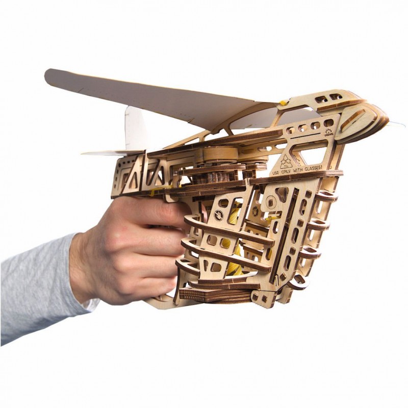 Maquette d'avion à lanceur élastique en bois - Corvus