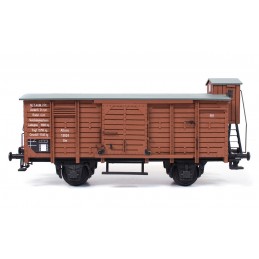 Covered merchandise wagon with 1/32 OcCre metal wood construction kit OcCre 56002 - 5