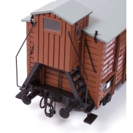 Covered merchandise wagon with 1/32 OcCre metal wood construction kit OcCre 56002 - 7