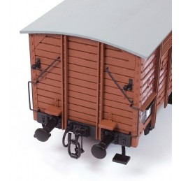 Covered merchandise wagon with 1/32 OcCre metal wood construction kit OcCre 56002 - 8