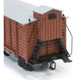 Covered merchandise wagon with 1/32 OcCre metal wood construction kit OcCre 56002 - 9