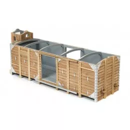 Covered merchandise wagon with 1/32 OcCre metal wood construction kit OcCre 56002 - 11