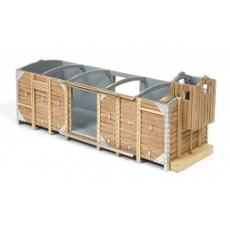 Covered merchandise wagon with 1/32 OcCre metal wood construction kit OcCre 56002 - 12
