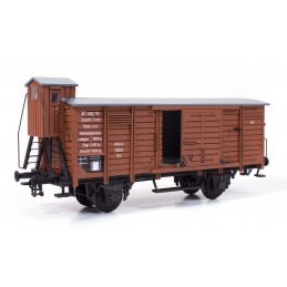 Covered merchandise wagon with 1/32 OcCre metal wood construction kit OcCre 56002 - 3