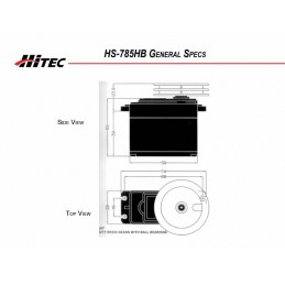 Hitec 13.2kg.cm HS-785HB 3.5 Tower Winch Servo Servo Towers, 1.4s/360° Hitec 112785 - 4