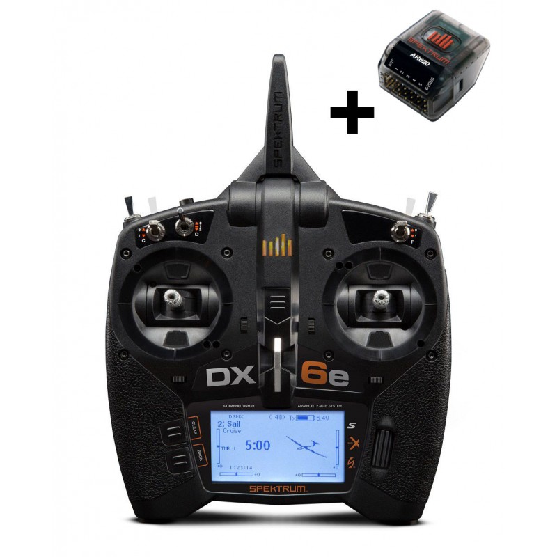 Radio Spektrum DX6e Mode 1 et 2 + AR620 Spektrum SPM6655EU - 1