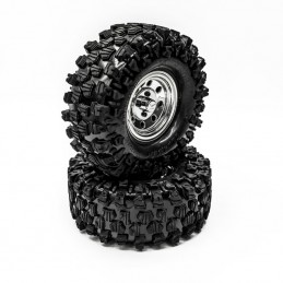 Crawler Tires 1.9 Climber - Bedlock Chrome Rims 1/10 - Hobbytech Hobbytech HT-SU1802002 - 1