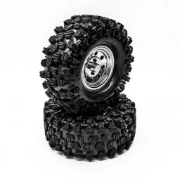 Pneus Crawler 1.9 Climber + jantes Bedlock Chrome 1/10 - Hobbytech Hobbytech HT-SU1802002 - 1