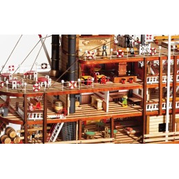 Boat Mississippi 1/80 Kit Construction Wood OcCre OcCre 14003 - 7