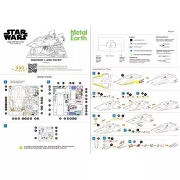 Resistance A-Wing Fighter Star Wars Metal Earth Metal Earth MMS416 - 6