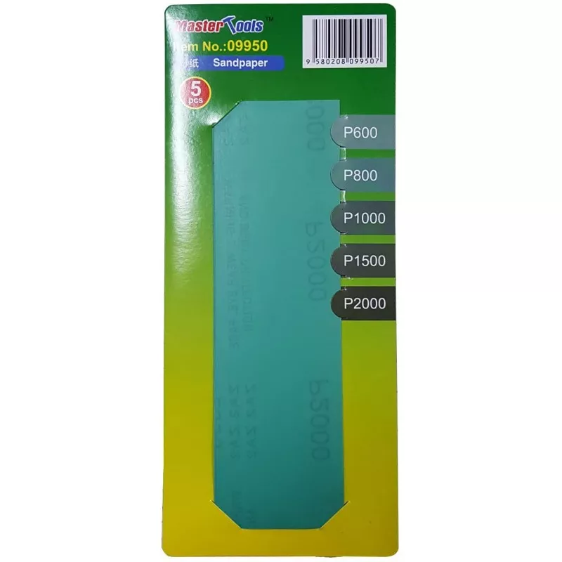 Assorted 5 sanding papers 600 to 2000 MASTER TOOLS  09950 - 1