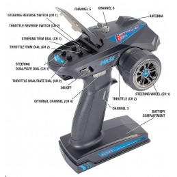 Radio car Pulse EX6G 2.4Ghz FHSS 6Ch Etronix  ET1132 - 2