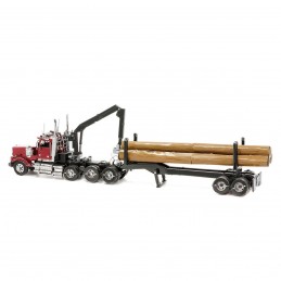 Iconx Western Star 4900 Logging Truck with Metal Earth Trailer Metal Earth ICX136 - 3