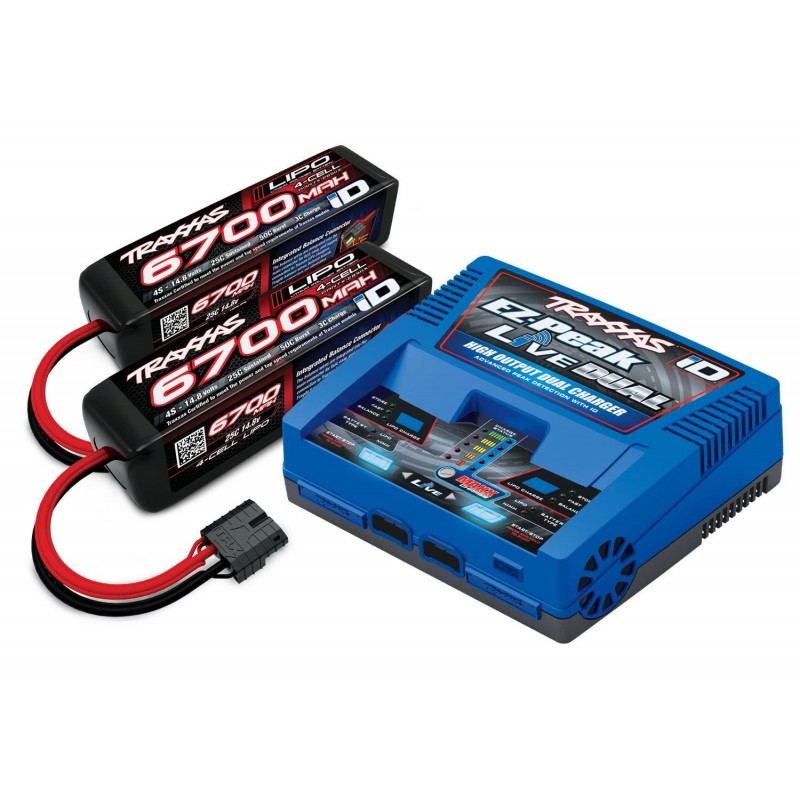 Chargeur rapide 100W 2973G + 2X Lipo 4S 6700mAh 2890X Traxxas Traxxas TRX-2997G - 1