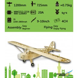 Piper J-3 1200mm S23 Kit balsa DW Hobby DW Hobby - Dancing Wings Hobby S2301 - 10