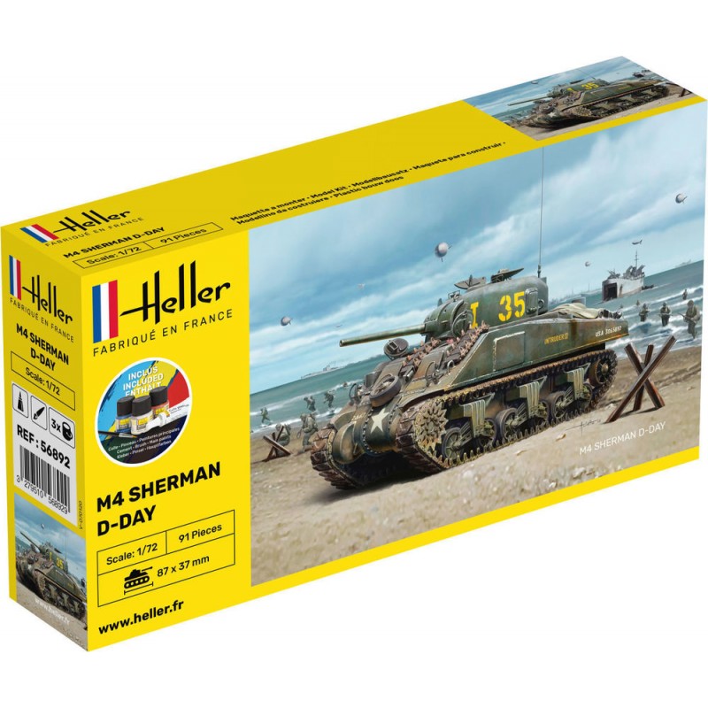 Sherman M4 D-Day 1/72 Heller + colle et peintures Heller 56892 - 1