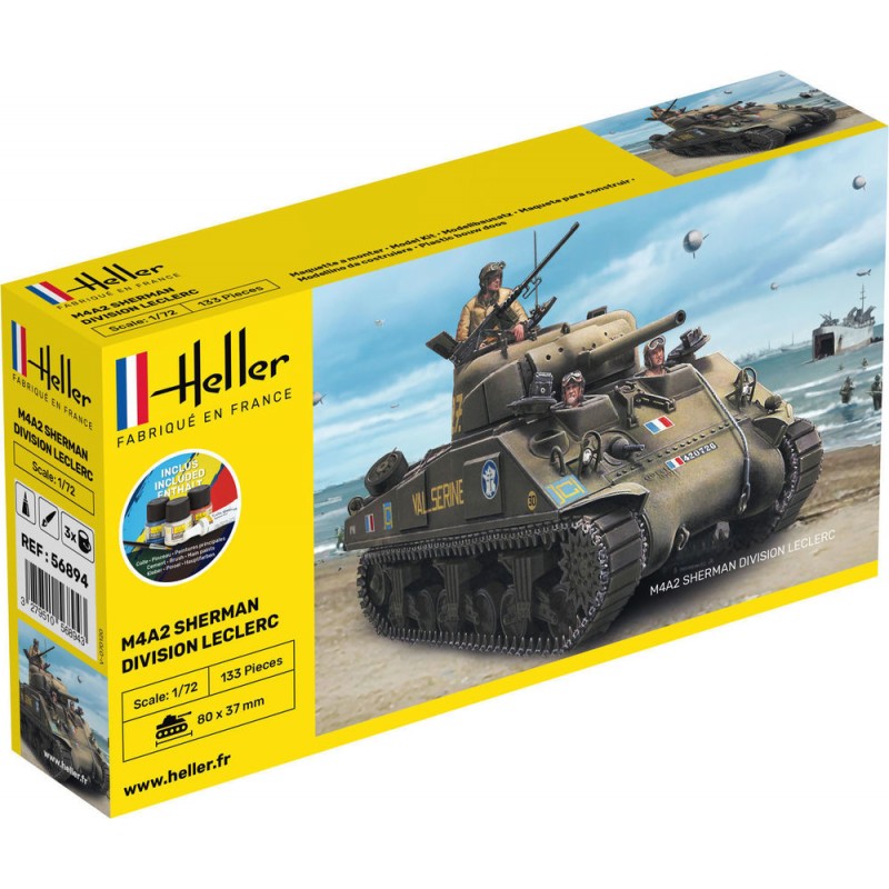 Sherman "Division Leclerc" M4A2 1/72 Heller + colle et peintures Heller 56894 - 1