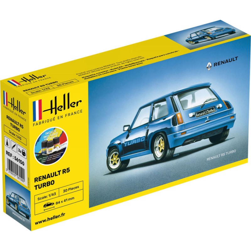 Renault R5 Turbo 1/43 Heller + colle et peintures Heller 56150 - 1