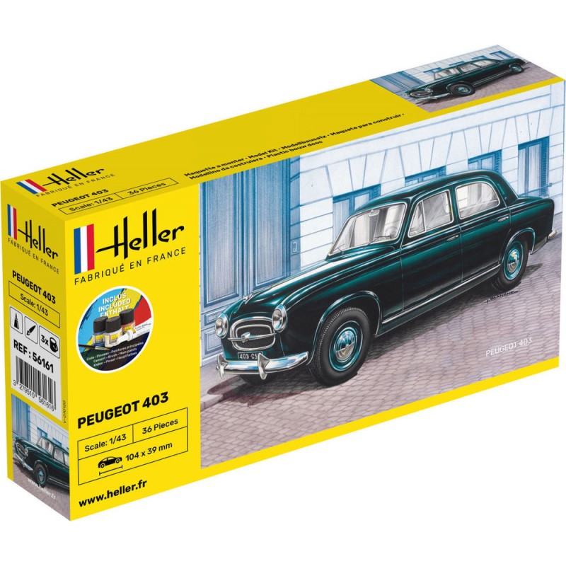 Peugeot 403 1/43 Heller + colle et peintures Heller 56161 - 1