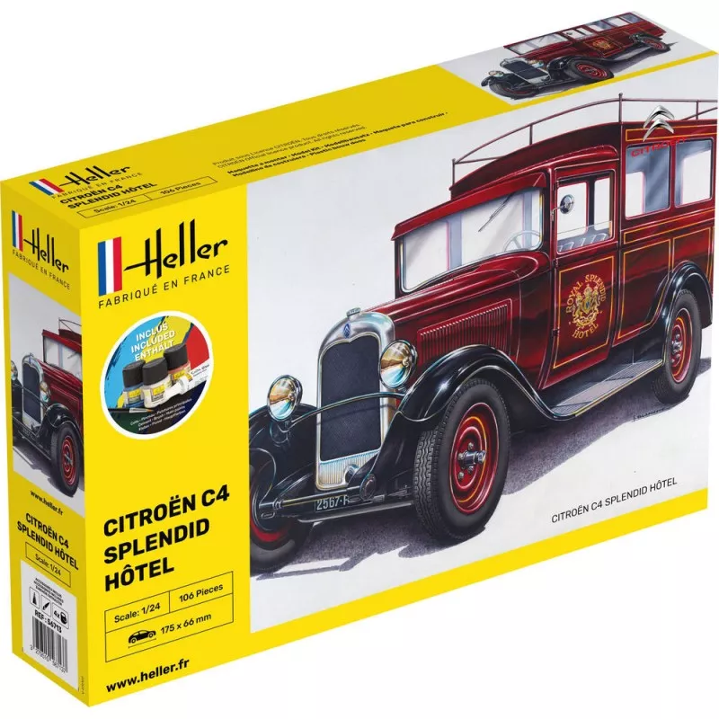 Citroen C4 Splendid Hotel 1/24 Heller + colle et peintures Heller HEL-56713 - 1