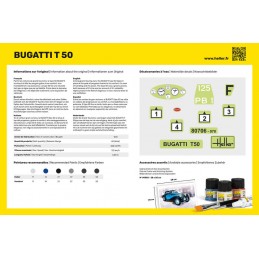 Bugatti T 50 1/24 Heller - glue and paints Heller 56706 - 3