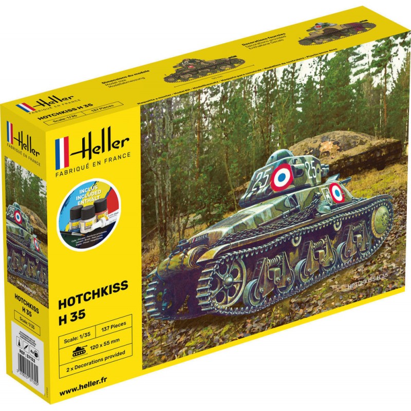 Char HOTCHKISS 1/35 Heller + colle et peintures Heller 57132 - 1