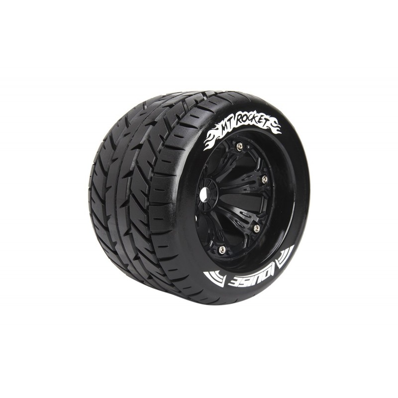 Mt Rocket Tires Rims 3.8 Black 1 8 x2 Louise RC LR T3217BH