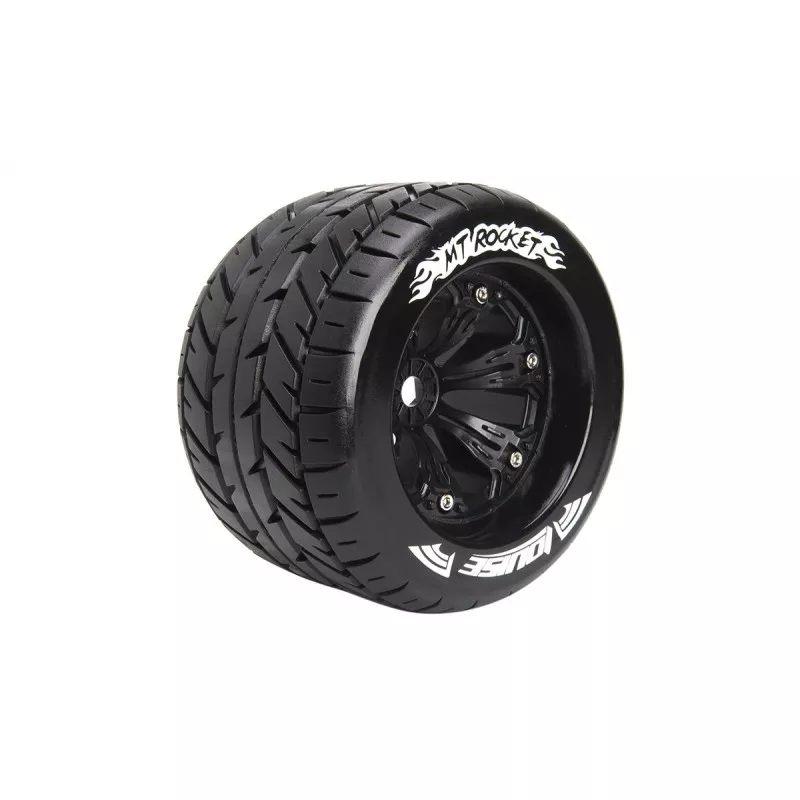 Pneus MT-Rocket + Jantes 3.8" Noir 1/8 (x2) Louise RC Louise RC LR-T3217BH - 1