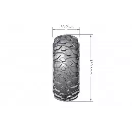 Pneus CR-Rowdy + Jantes 2.2" Chrome Noir 1/8 (x2) Louise RC Louise RC L-T3238VBC - 2