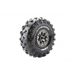 CR-Rowdy Tires + 2.2" Black Chrome 1/8 (x2) Louise RC Rims Louise RC L-T3238VBC - 1