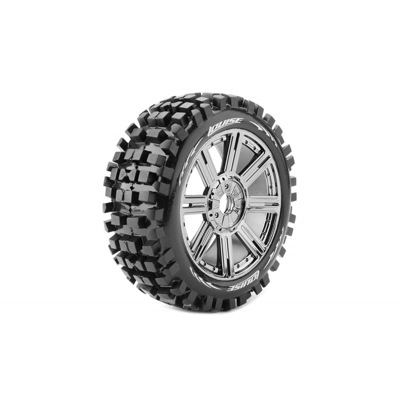 B-Ulldoze tires - Chrome Black 1/8 (x2) Louise RC Louise RC LR-T324SBC - 1