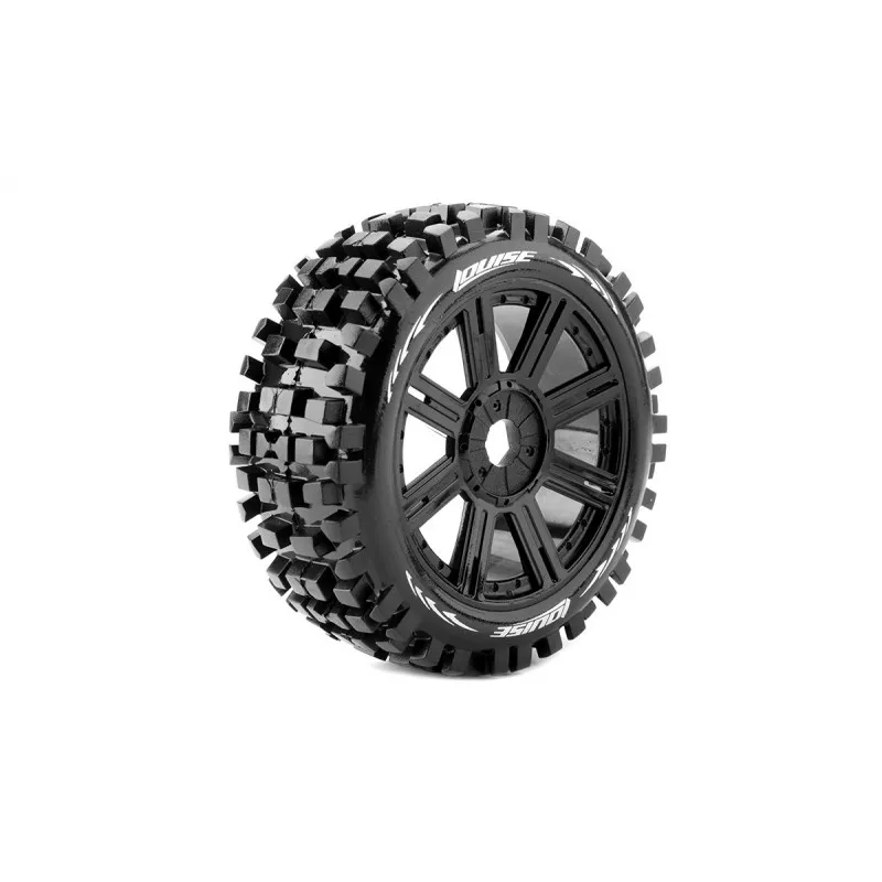 B-Ulldoze tires - Black stick rims 1/8 (x2) Louise RC Louise RC LR-T324SB - 1