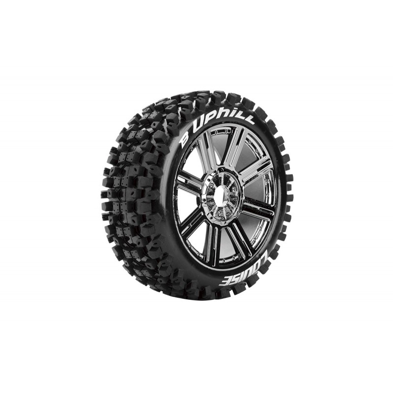 B-Uphill tires - Chrome Black 1/8 (x2) Louise RC Louise RC LR-T3271SBC - 1