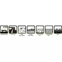 Pneus ST-Mcross + Jantes batons Noir 1/10 (x2) Louise RC Louise RC L-T3272SB - 3