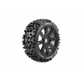 B-Pioneer tires + Black stick rims 1/8 (x2) Louise RC Louise RC L-T3130SB - 1