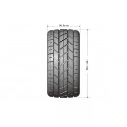 ST-Rocket Tires - Black Rims 1/10 (x2) Louise RC Louise RC LR-T3311SBCH - 2
